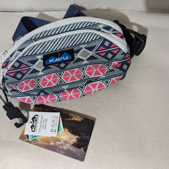 KAVU Canvas Spectator in Gem Inlay Hip Bag Belt Bag Fanny Pack NEW! - Picture 3 of 3